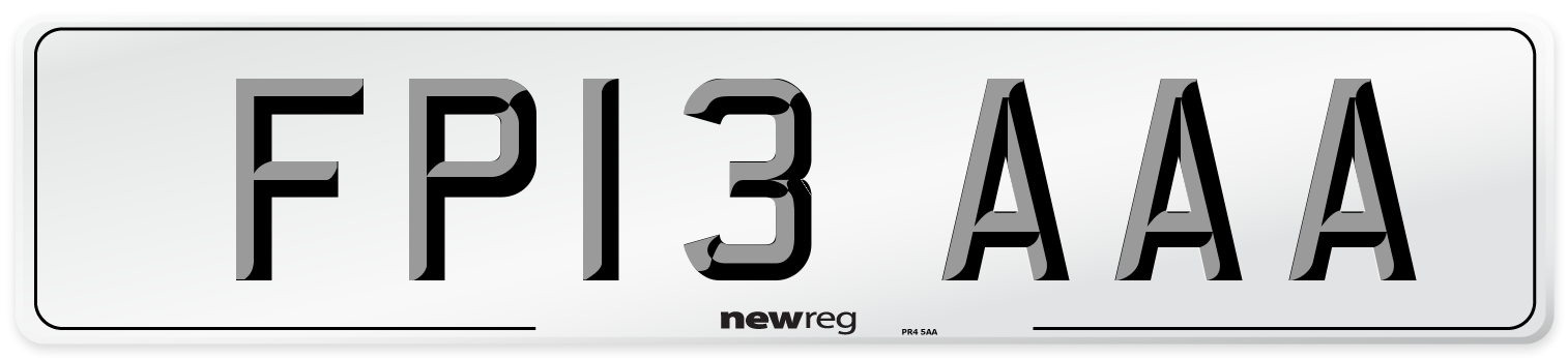 FP13 AAA Number Plate from New Reg